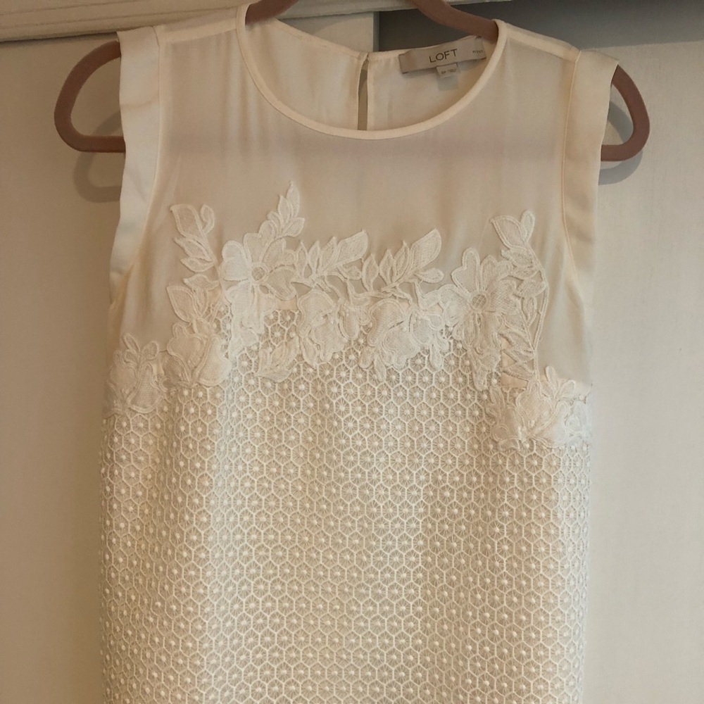 LOFT White Lace Blouse